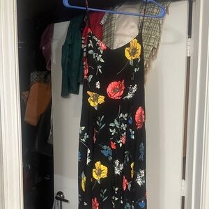 Old Navy Black Dress with Colorful Floral Print